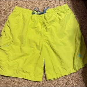 🏊‍♀️ RELAX TOMMY BAHAMA Men's Nylon Swim Shorts - Size Large kiwi color EUC